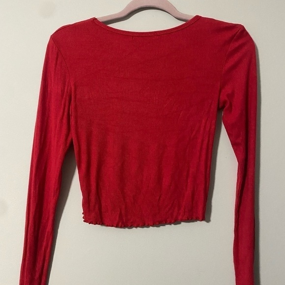 LONG sleeve crop top red - Picture 3 of 3
